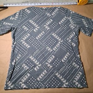 L.L.Bean Cotton Tee Shirt Bandana Print Short Sleeve Top L